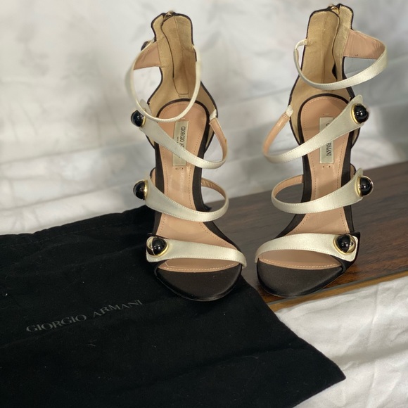 Giorgio Armani Ankle Strap Sandals |Black & White | Size:36 / US 5.5 - Picture 13 of 13